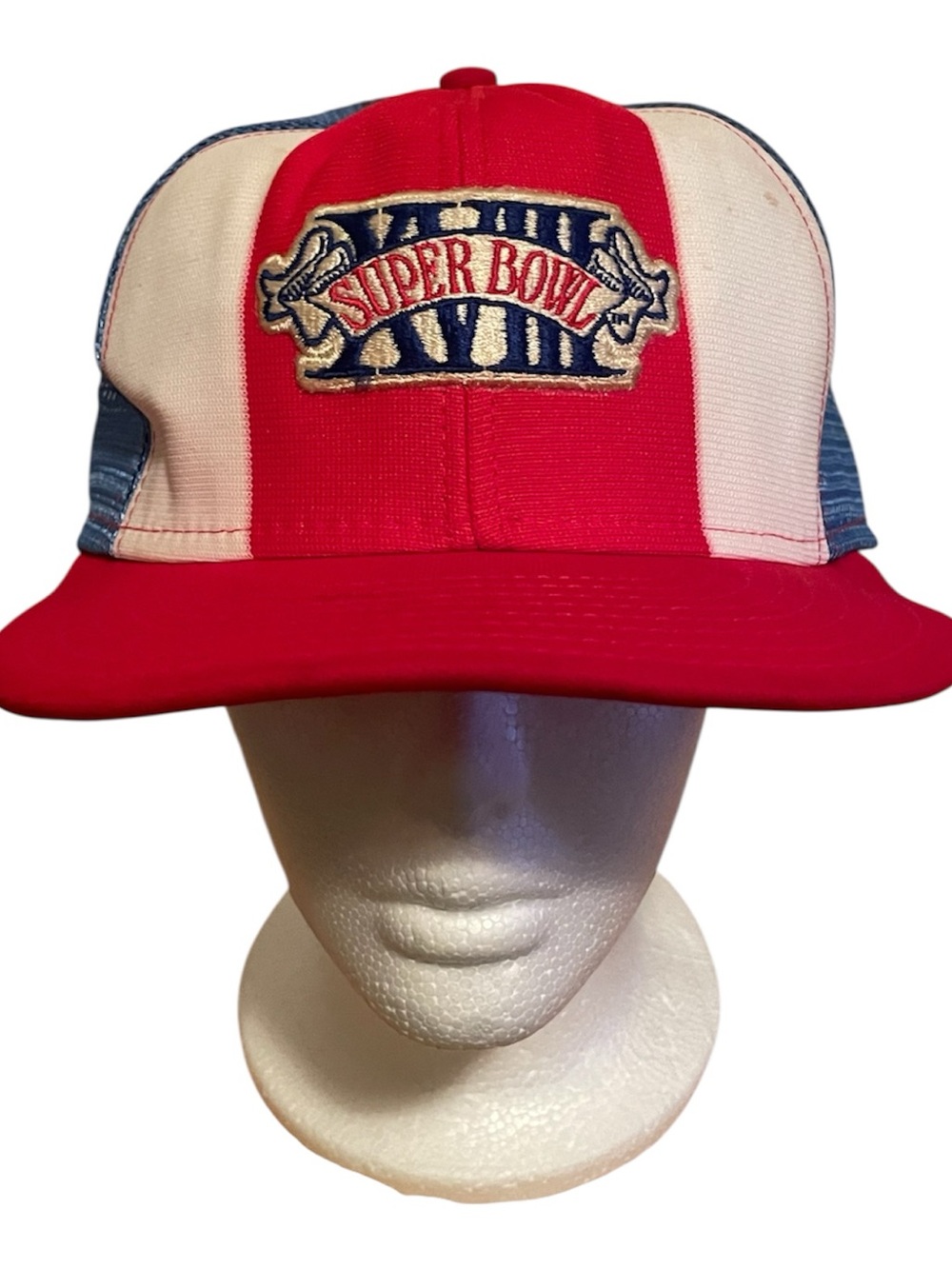 Vintage Super Bowl XVIII 1984 SnapBack Trucker Hat - Red, White, Blue